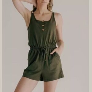 IMBODHI GO TO ELLA Romper Sleeveless WOMEN Small MOSS LIGHTWEIGHT COMFORT USA